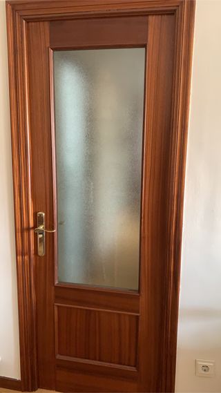 Puertas madera cristal