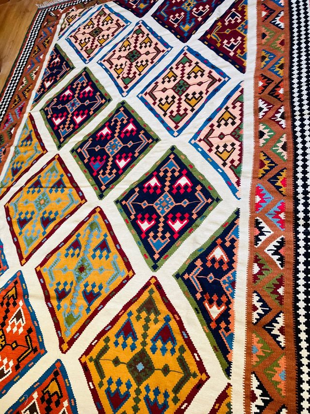 Alfombra afgana artesana 300cm Kilim