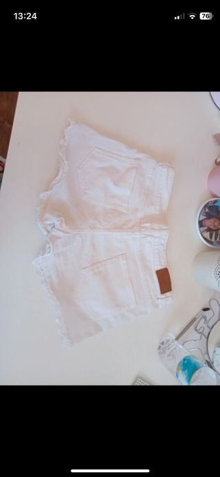 Pantalón vaquero corto blanco