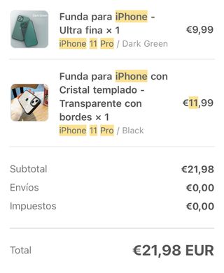 2 Fundas iPhone 11 pro Casetyle