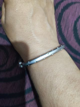 pulsera rígida acero con circonitas