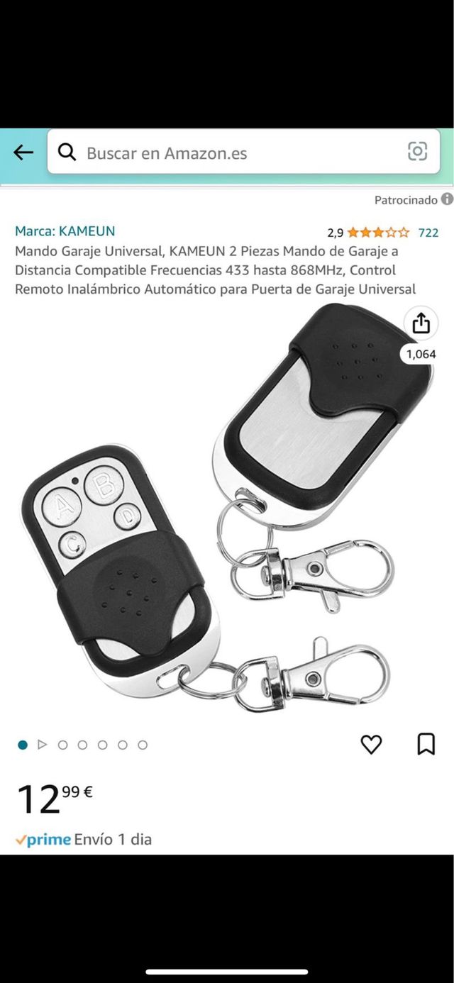 Mando universal para garaje, clona tu mando