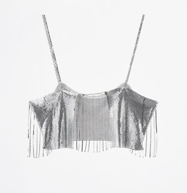 Top plateado Zara