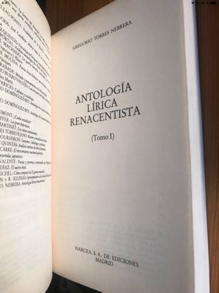 Antología lírica renacentista 