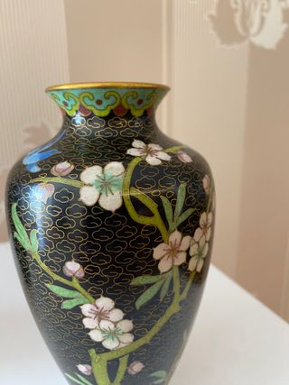 Pareja de jarrones chinos Cloisonné