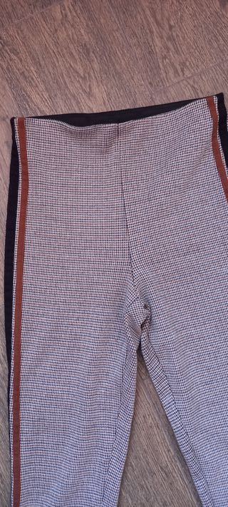 Pantalon de punto de cuadros