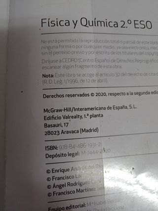 física y química 2 de la eso