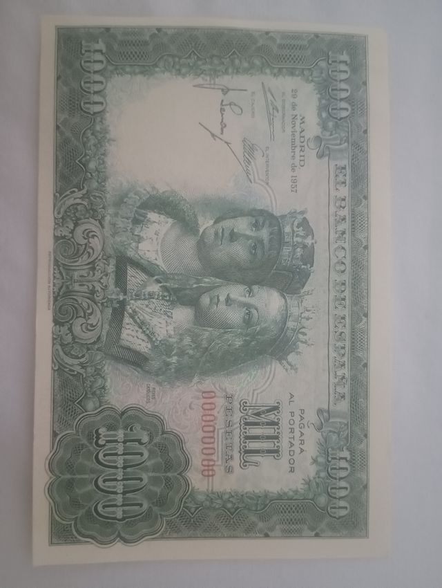 BILLETE 1957 de mil pesetas Reyes Católicos