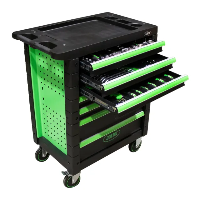 CARRO DE HERRAMIENTAS 7 CAJONES VERDE c/herramient