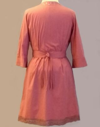 Bonito vestido Romanetti rosa palo bordado Talla L