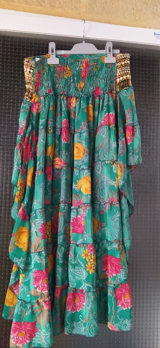 falda playa, SEDA, talla 46/48 mucho vuelo 2 metro