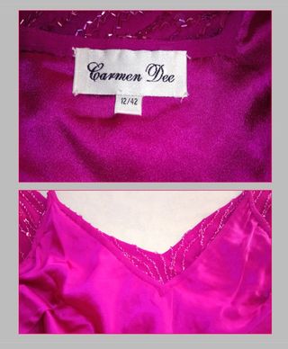 Top fucsia Carmen Dee seda pedrería t. 42