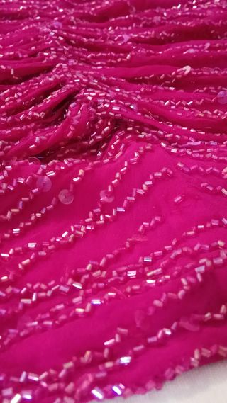 Top fucsia Carmen Dee seda pedrería t. 42