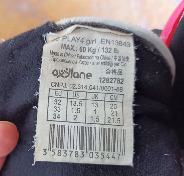 Patín de niña talla 32-34 con luces