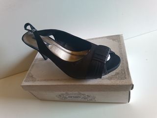 Sandalia tacón mujer negro