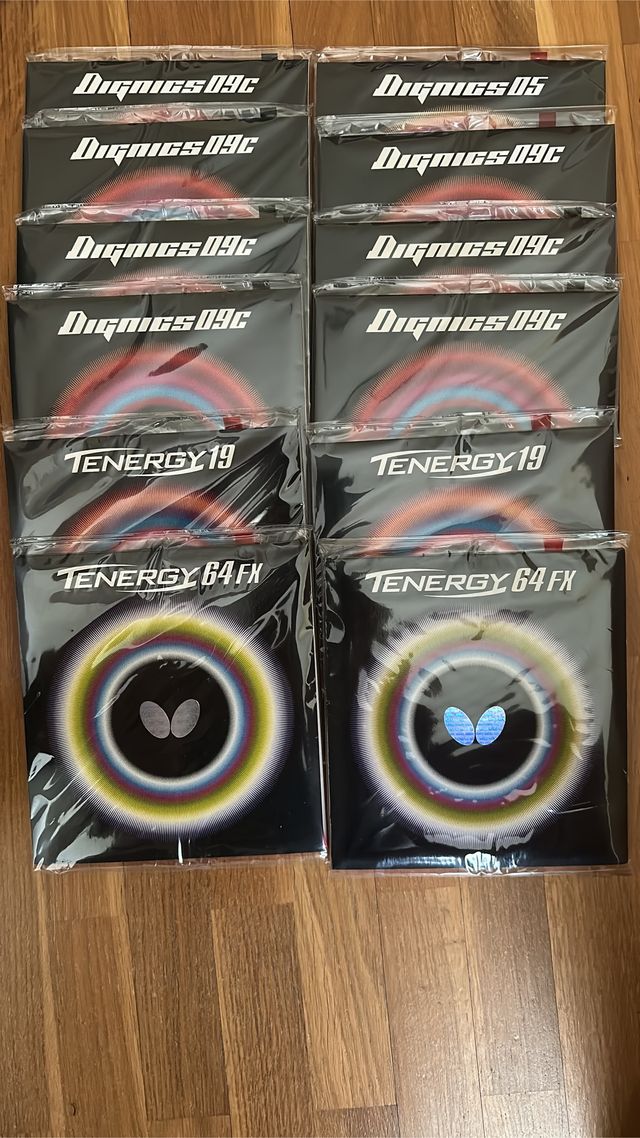 Gomas y maderas Butterfly a estrenar