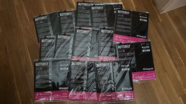 Gomas y maderas Butterfly a estrenar