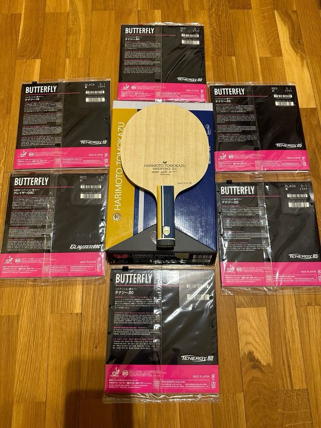 Gomas y maderas Butterfly a estrenar