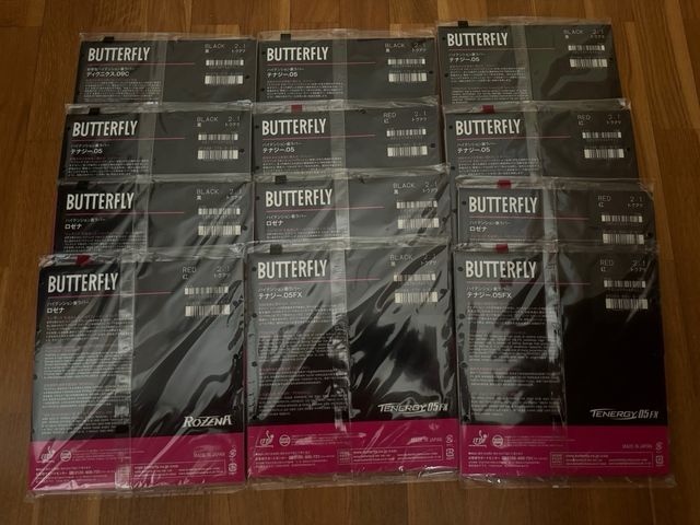 Gomas y maderas Butterfly a estrenar