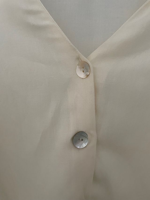 Blusa mangas corta beige de oysho