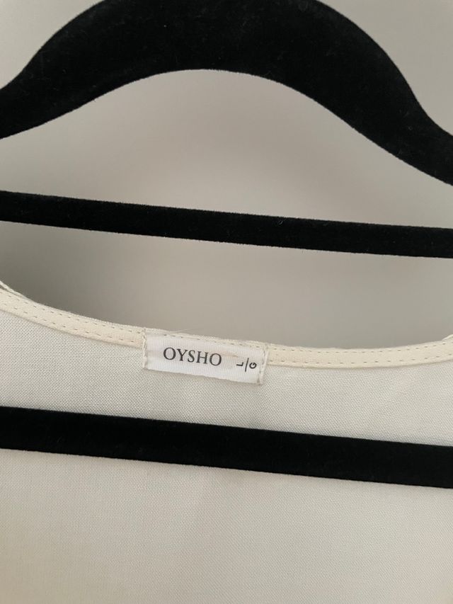 Blusa mangas corta beige de oysho