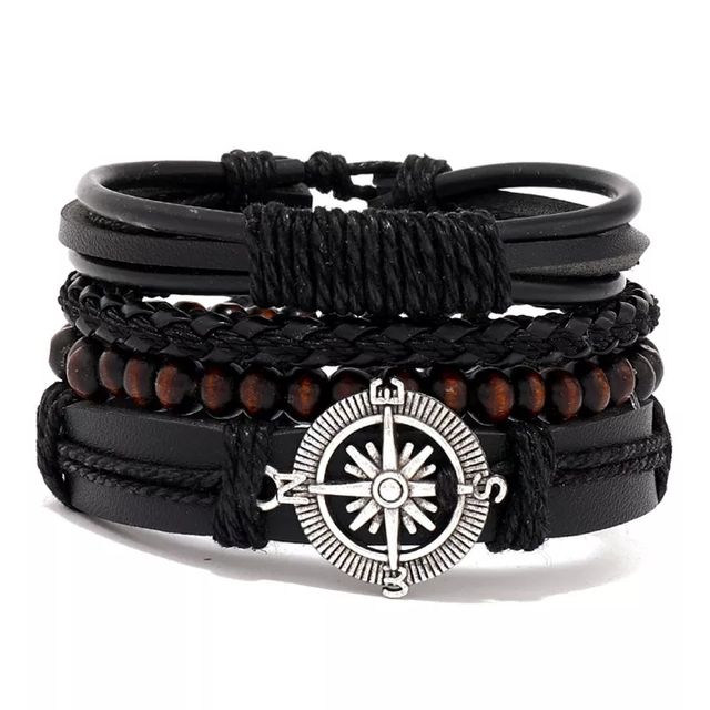 Pulseras de cuero de vaca y acero inoxidable
