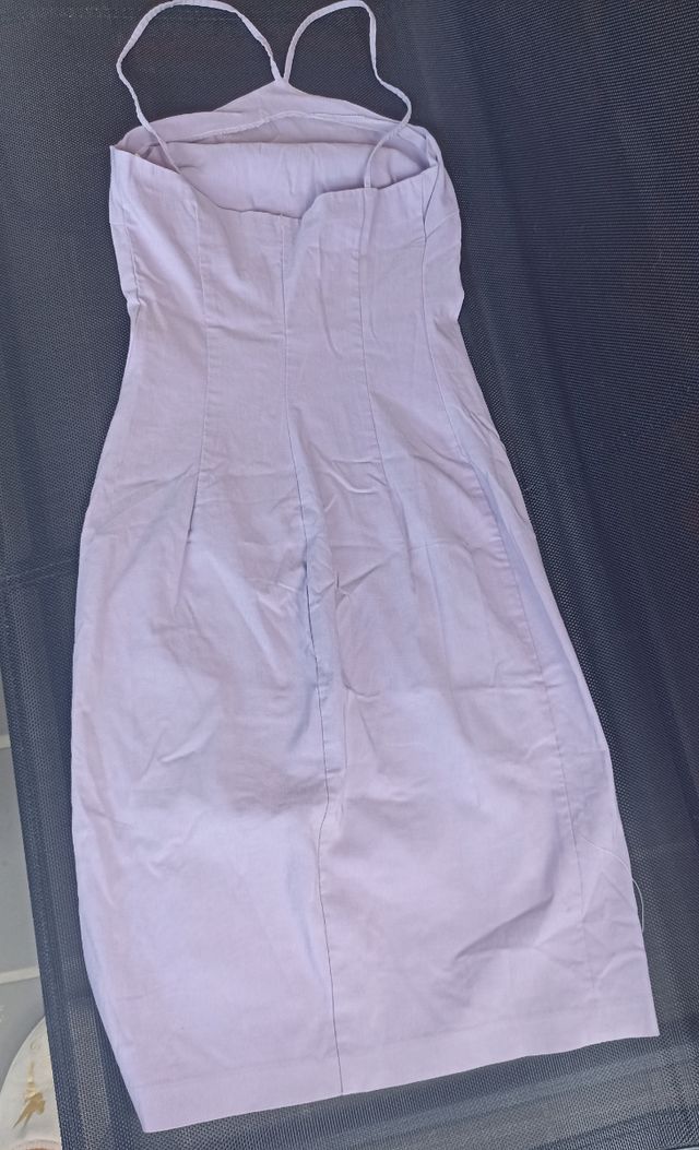 vestido lila zara ajustado