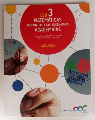Libro de Matemáticas de 3 ESO.