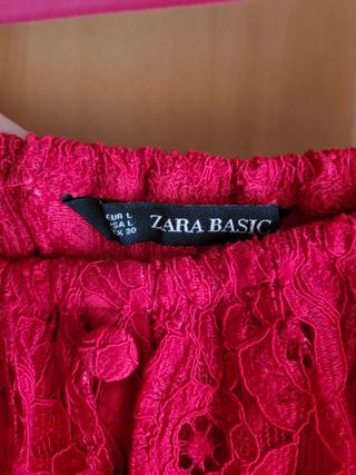 Vestido encaje Rojo Zara Talla