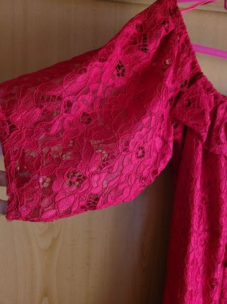 Vestido encaje Rojo Zara Talla