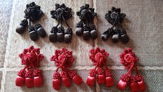 alamares para trajes campero marrones y rojos