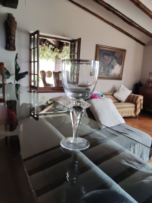 copas de cristal con borde plata