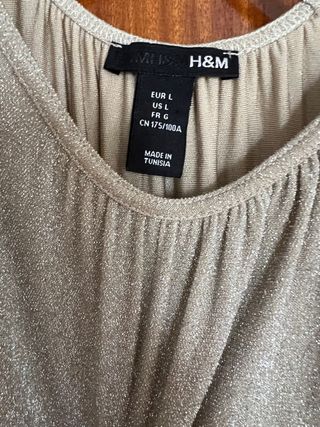 Camiseta dorada hm tallas grandes