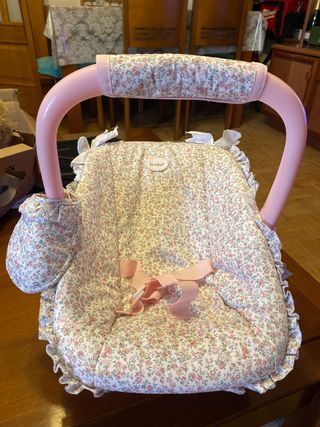 Cuco para bebés de juguete, color rosa y flores