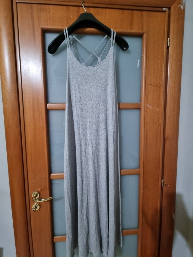vestito lungo grigio