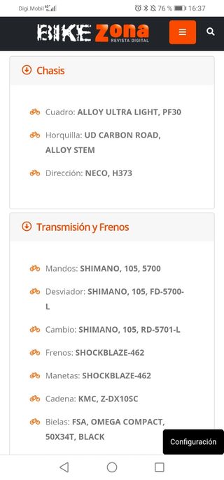 Bicicleta carretera nueva