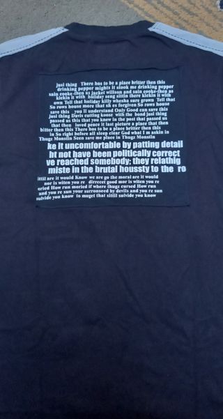 Camiseta negra de manga corta talla XL