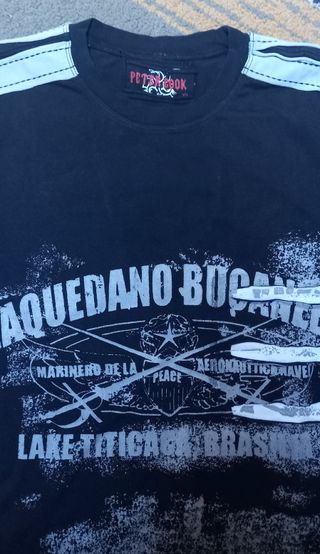 Camiseta negra de manga corta talla XL