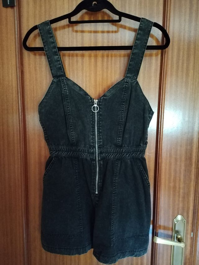 Mono vaquero elástico gris oscuro de tirantes Bers