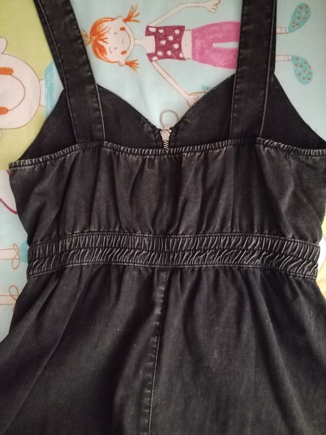 Mono vaquero elástico gris oscuro de tirantes Bers