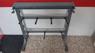 BANCO SOPORTE RACK PARA PESAS DISCOS ENTRENAMIENTO
