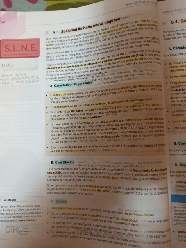 ECONOMÍA DE LA EMPRESA 2 BACHILLERATO