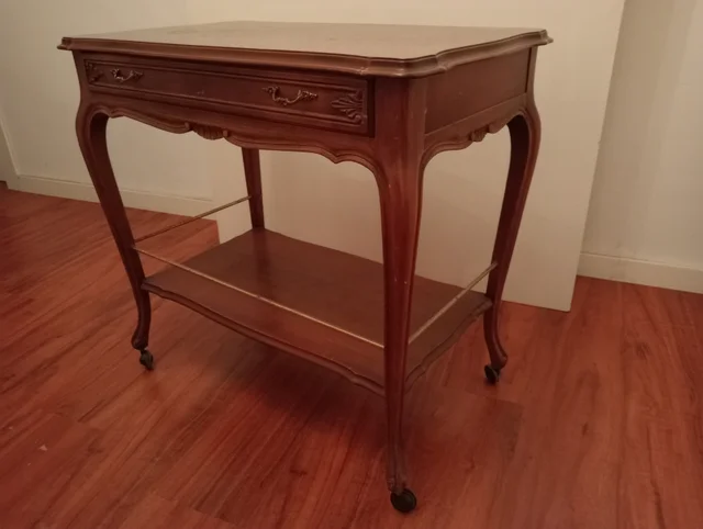 Mesa camarera italiana de madera años 70
