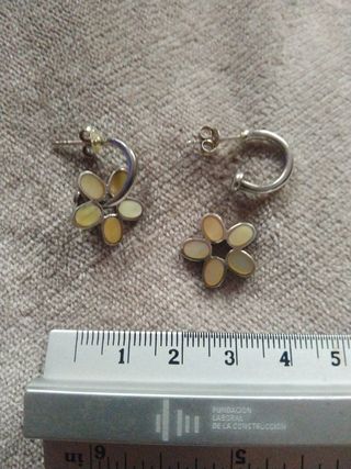 Pendientes plata 925 y nacar