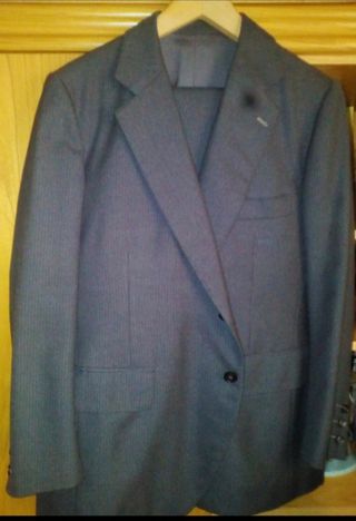 Traje de invierno a rayas