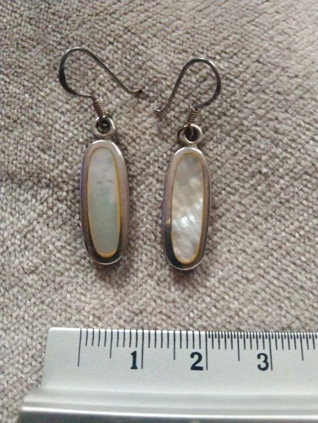 Pendientes plata 925 y nacar