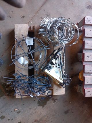 Lote Aros, soportes macetas, escuadras para jardin