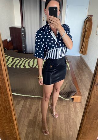 Nueva blusa marinera y lunares Modital talla L 