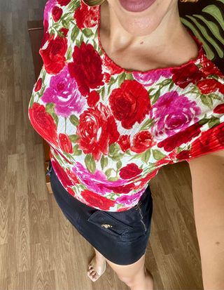 Top floral plisado DNV talla XL