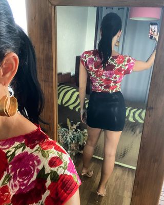 Top floral plisado DNV talla XL